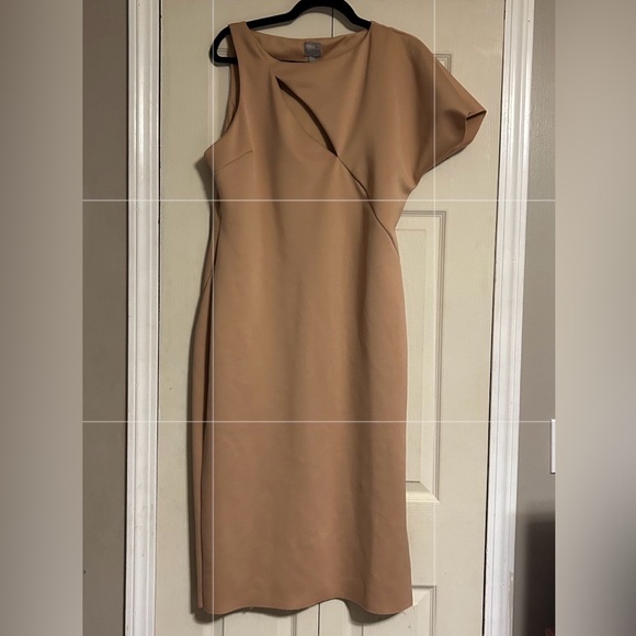 ASOS Camel Key Hole Unique Dress - Picture 1 of 7